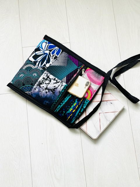 Handmade fabric bag-Blue/Green