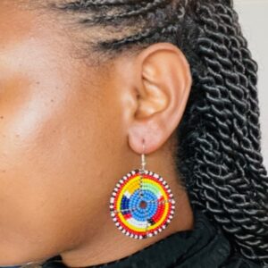 Maasai Beaded Dangle Earrings- Multi