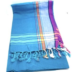 Light Blue Cotton Kenya Masai Kikoy Sarong.