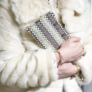 Africa Clutch Women Bag - White/Brown