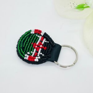 Kenya Flag Beads Keyrings- Green