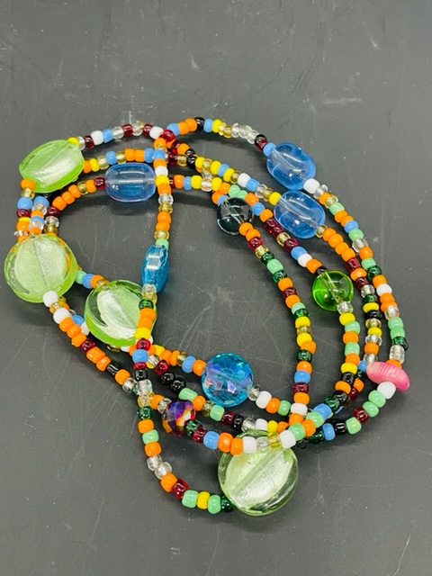 Single Strand Beaded Necklace- Multi - Image 2