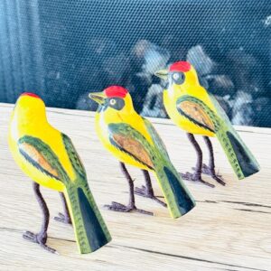 Handcrafted Wooden Birds-Set of 3