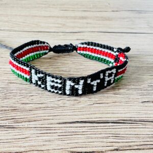 Kenyan flag Bracelet with Name-Green/White/Black/Red