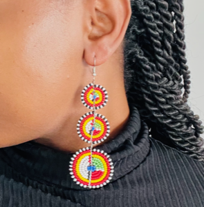 Maasai Beads Earring - Red
