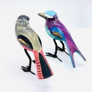 Handcrafted Wooden Birds Ornaments-set of 2