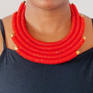 Africa Masai Choker Necklace-Red