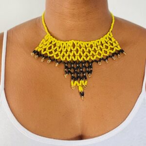 Africa Masai Choker Necklace-Yellow