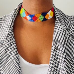 African Zulu Maasai Bead Choker - Multi