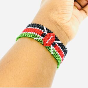 Kenyan Flag Unisex Bangle Bracelets-Green