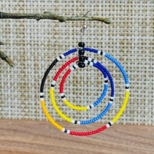 Multi-layered Beaded hoop earrings-Multi